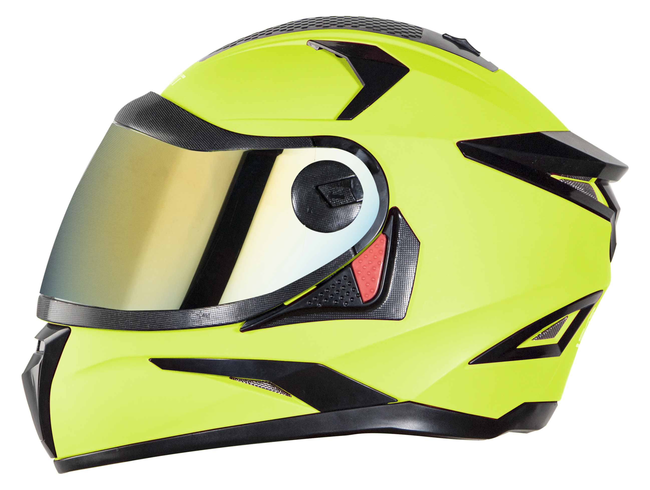 SBH-17 OPT GLOSSY FLUO NEON WITH CHROME GOLD VISOR (WITH EXTRA FREE CABLE LOCK AND CLEAR VISOR)